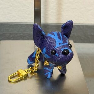 Dog mini blue Keychain bag charm